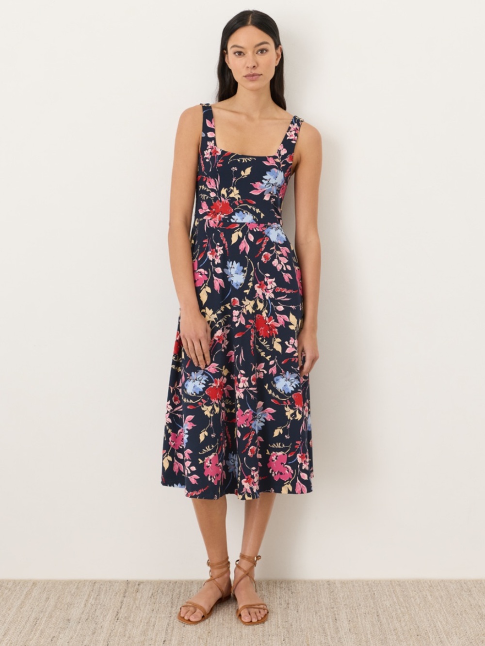NWT Pact Organic Fit & Flare Square Neck Dress - Picture 2 of 9